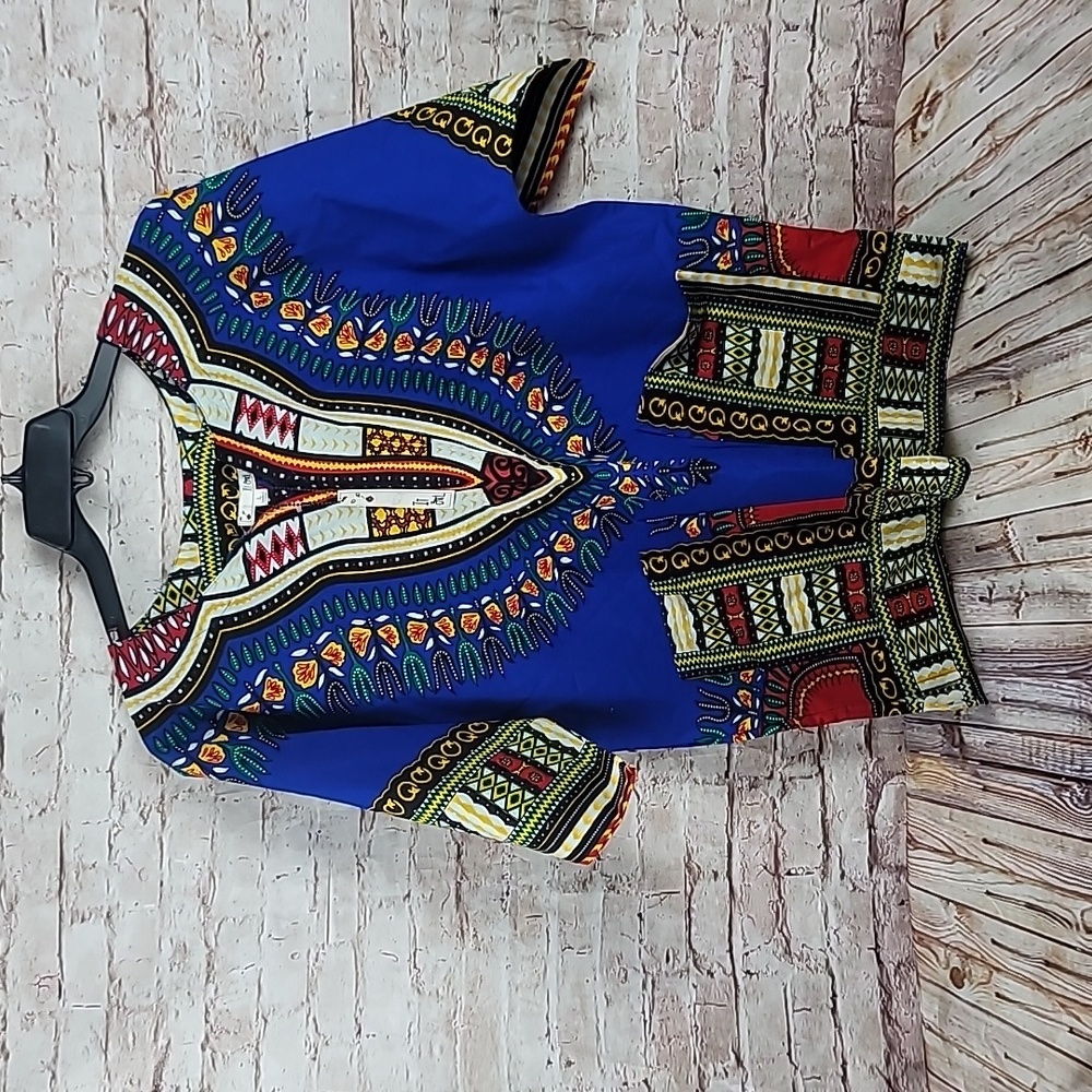 It girl African Print Dashiki Shirt large nwt new